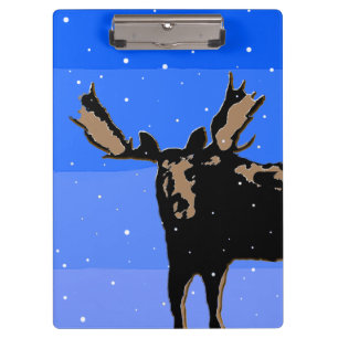 Carpeta De Pinza Moose in Winter - Original Wildlife Art
