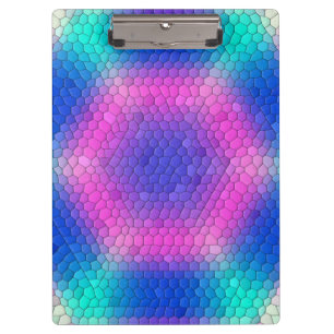 Carpeta De Pinza Mosaico de hexágono rosa en degradado azul