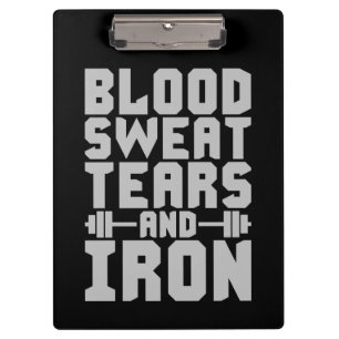Carpeta De Pinza Motivación del entrenamiento - Sangre, sudor, lágr