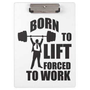 Carpeta De Pinza Motivación Del Gimnasio - Nacido Para Levantar, Ob