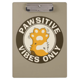 Carpeta De Pinza Motivational Cat Pawsitive vibes only School