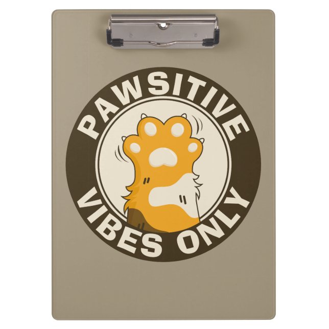 Carpeta De Pinza Motivational Cat Pawsitive vibes only School (Anverso)