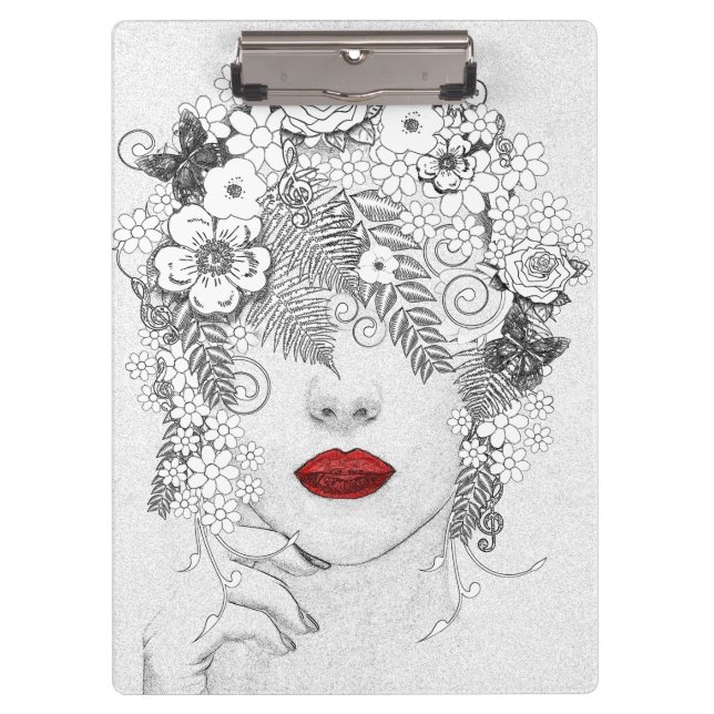 Carpeta De Pinza Mujer con labios rojos (Anverso)
