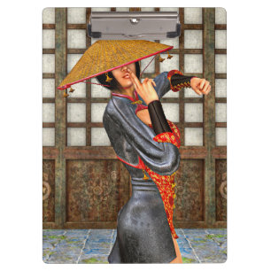 Carpeta De Pinza Mujer de batalla asiática