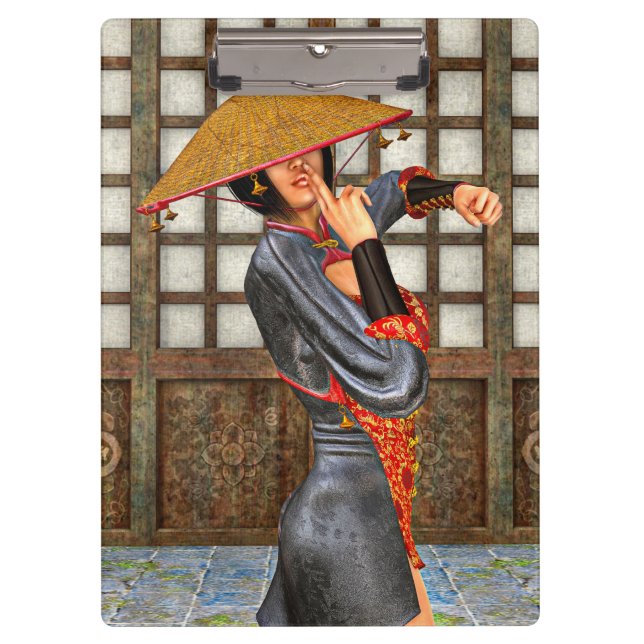 Carpeta De Pinza Mujer de batalla asiática (Anverso)