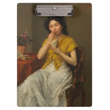 Mujer linda comiendo dulces (por Ludwig Knaus)