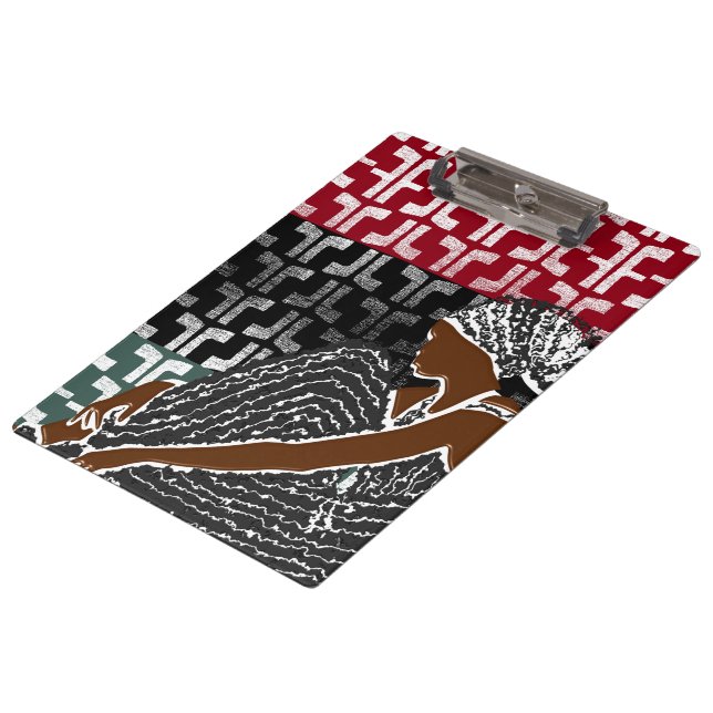 Carpeta De Pinza Mujer negra africana con el envolvimiento de cabez (Angular)