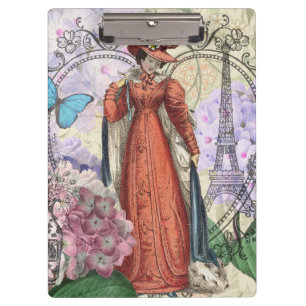 Carpeta De Pinza Mujer victoriana de moda colorida roja