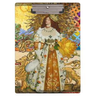 Carpeta De Pinza Mujer Vintage Sol Dorado: Arte de Collage de Leo Z