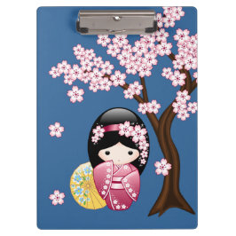 Carpeta De Pinza Muñeca Kokeshi de primavera - Geisha japonesa suav