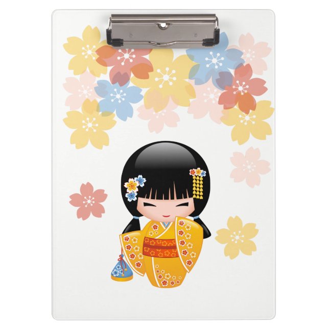 Carpeta De Pinza Muñeca kokeshi de verano - Chica Geisha de Kimono  (Anverso)