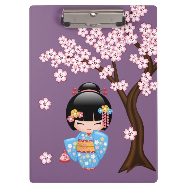 Carpeta De Pinza Muñeca Maiko Kokeshi - Chica Geisha japonés (Anverso)