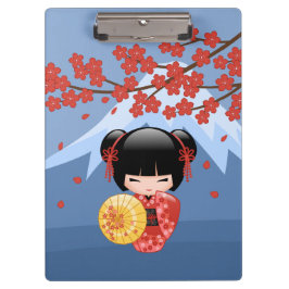 Carpeta De Pinza Muñeca roja Sakura Kokeshi - Chica cute Geisha