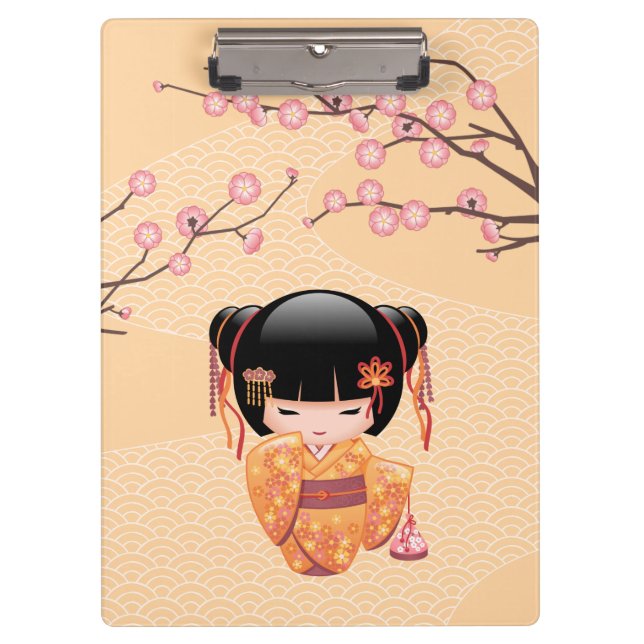 Carpeta De Pinza Muñeca Ume Kokeshi - Chica Geisha de la enseñanza  (Anverso)