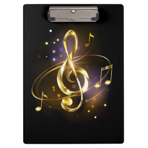 Carpeta De Pinza Música de Clef de Triplete de Oro