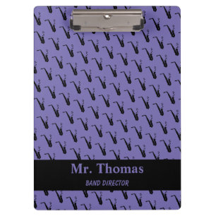 Carpeta De Pinza Música saxofónica nota morado personalizado