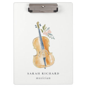 Carpeta De Pinza Músico de Música de Guitarra de Acuarela Elegante 