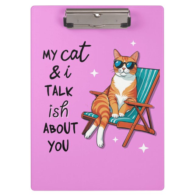 Carpeta De Pinza My Cat And I Talk Ish About You (Anverso)