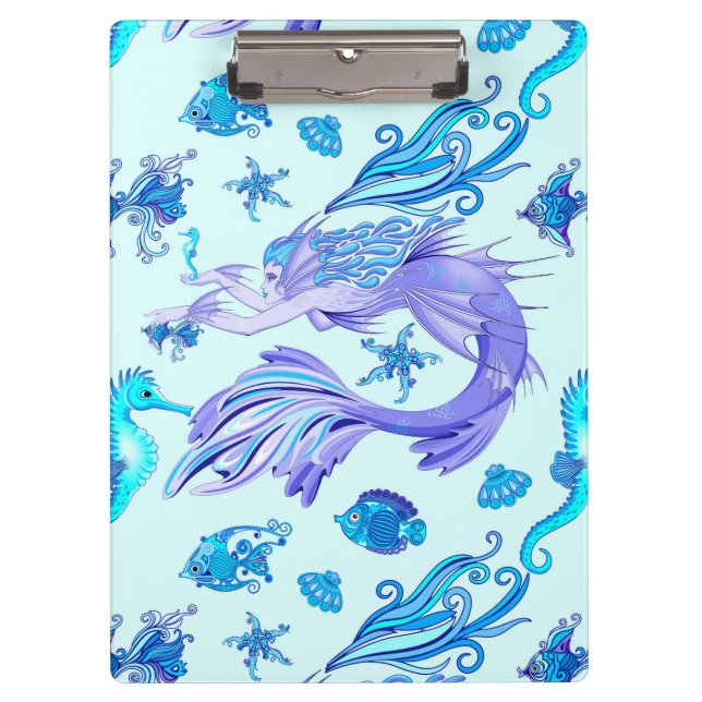 Carpeta De Pinza Mystic Mermaid Fairy Purple Creple Ceramic Tile (Anverso)