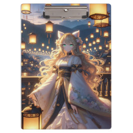Carpeta De Pinza Mystical Golden Catgirl Royalty Doble cara