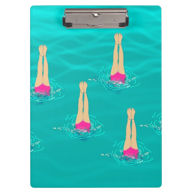 Carpeta De Pinza Nadadores Artísticos Nadando Bajo El Agua Fiesta (Anverso)