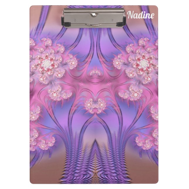 Carpeta De Pinza NADINE ~ PASTEL 3D! Pink, Mauve GLOSSY Clipboard (Anverso)
