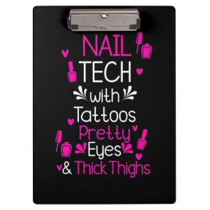 Carpeta De Pinza Nail Tech Con Tatuajes