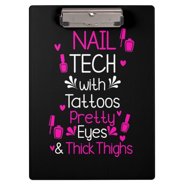Carpeta De Pinza Nail Tech Con Tatuajes (Anverso)