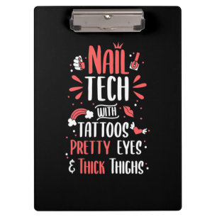 Carpeta De Pinza Nail Tech Con Tatuajes