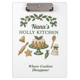 Carpeta De Pinza Nana’s Holly Kitchen — Personalized Holiday Clipbo