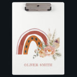 Carpeta De Pinza Naranja de óxido suave Boho Flor Arcoiris acuarela<br><div class="desc">Si necesitas más personalización,  por favor,  no dudes en enviarme un mensaje a yellowfebstudio@gmail.com.</div>