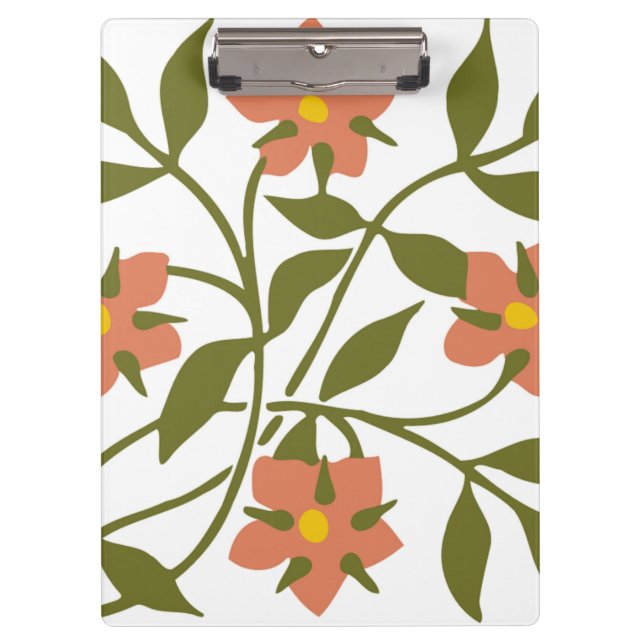 CARPETA DE PINZA NARANJA FLOWERS (Anverso)