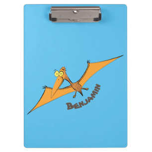 Carpeta De Pinza Naranja lindo y gracioso personalizado pterodáctil