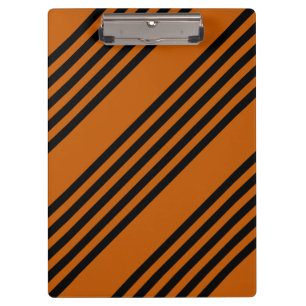 Carpeta De Pinza Naranja negro y quemado de cinco rayas patrón