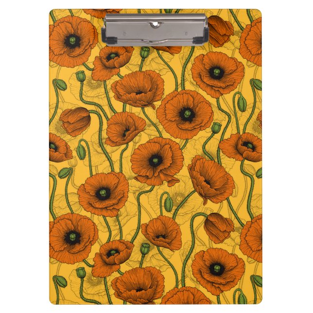 Carpeta De Pinza Naranja Poppies (Anverso)