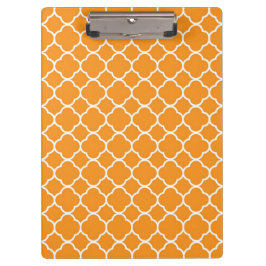 Carpeta De Pinza Naranja Preppy Quatrefoil