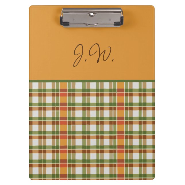 Carpeta De Pinza Naranja y Green Gingham (Anverso)