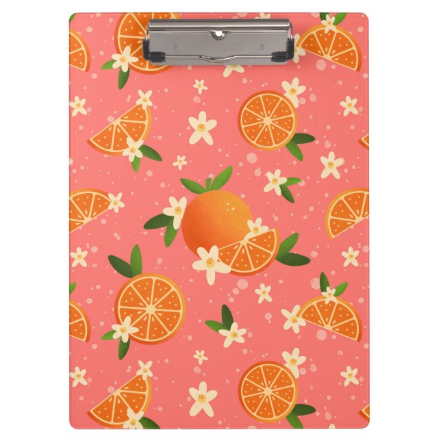 Carpeta De Pinza Naranjas y alegría de la floración naranja (Anverso)