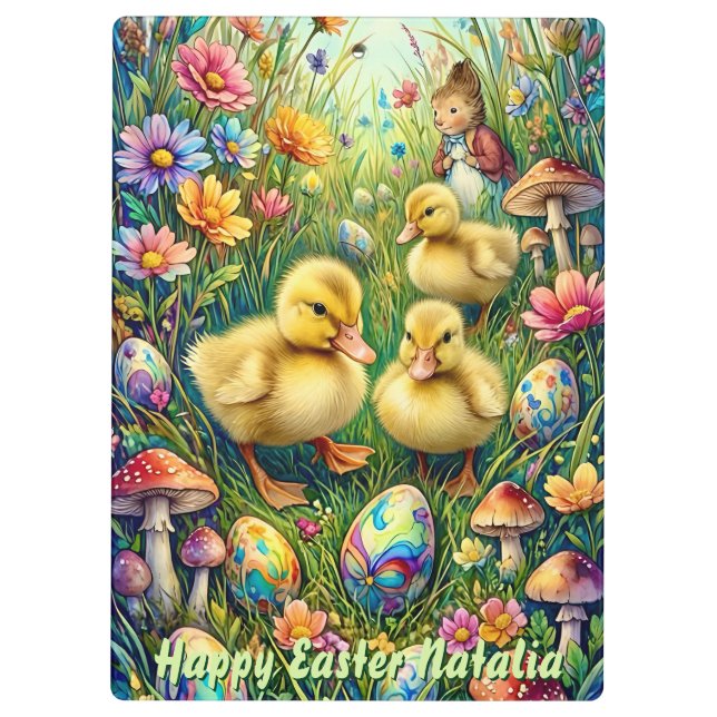 CARPETA DE PINZA NATALIA ~ HAPPY EASTER ~ EASTER DUCKLINGS ~  (Reverso)
