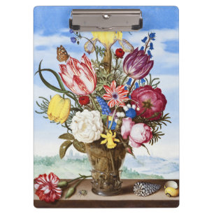 Carpeta De Pinza Naturaleza muerta floral de la Edad de Oro holande