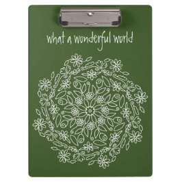 Carpeta De Pinza Naturaleza verde Floral Mandala Art Doodle Flowers