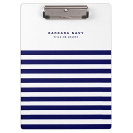 Carpeta De Pinza Nautical Stripe Navy Blue Trendy Stylish 9 Stripes