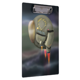 Carpeta De Pinza Nave espacial volando a través de un planeta