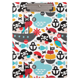 Carpeta De Pinza Navegación retra del ilustracion de los piratas