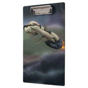 Carpeta De Pinza Naves espaciales que vuelan a través de un planeta