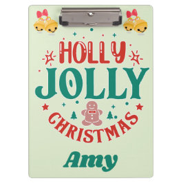 Carpeta De Pinza Navidad Alegre y Feliz Hombre de Jengibre Retro