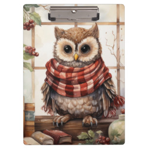 Carpeta De Pinza Navidades Acogedores Lechuza Cordial De Invierno