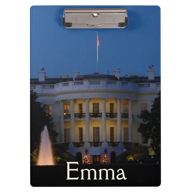 Carpeta De Pinza Navidades Casa Blanca de noche en Washington DC (Anverso)