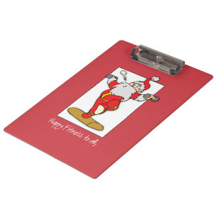 Carpeta De Pinza Navidades de ejercicios de fitness con Santa Claus