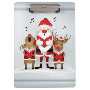 Carpeta De Pinza Navidades de invierno cantan renos en Santa Claus